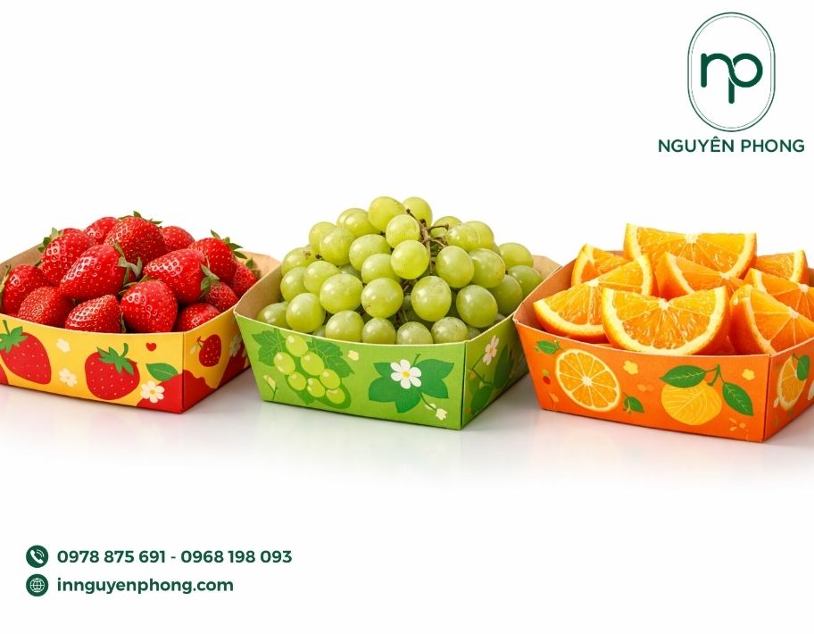 Mẫu khay đựng trái cây in màu 